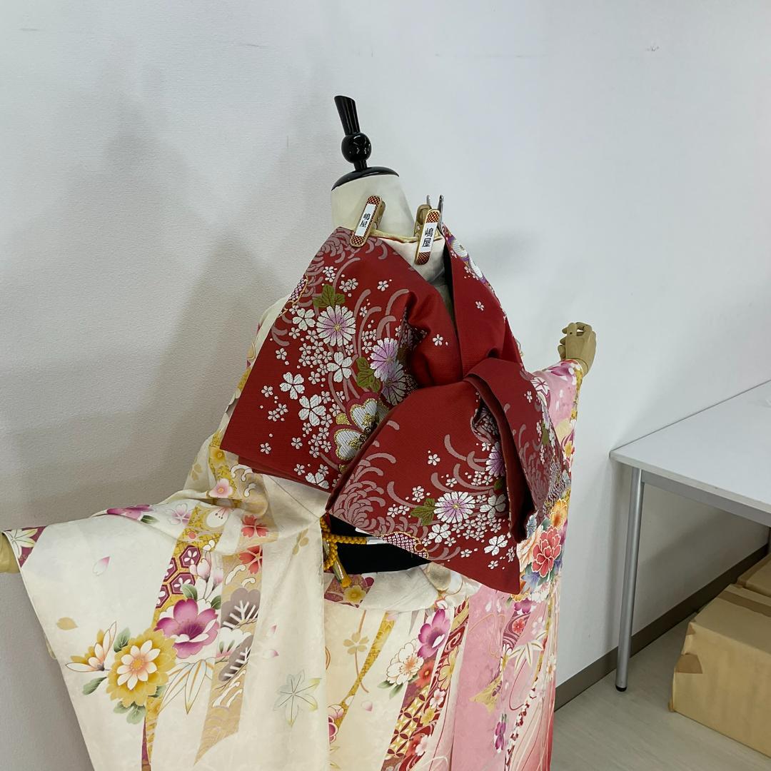 振袖フルセット、鈴乃屋、成人式、重ね衿、帯揚げ帯締め、西陣袋帯