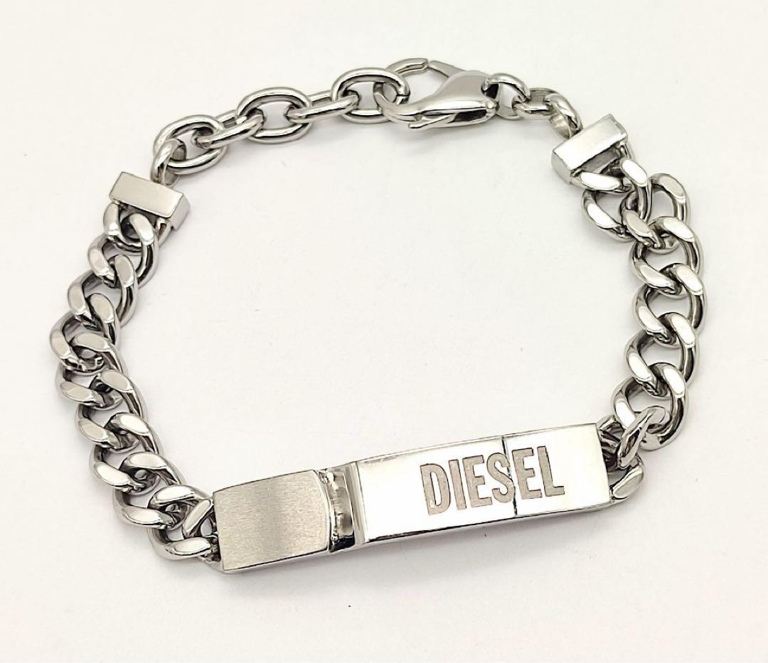 DIESEL ディーゼル ブレスレット シルバー　DIESELロゴ付き