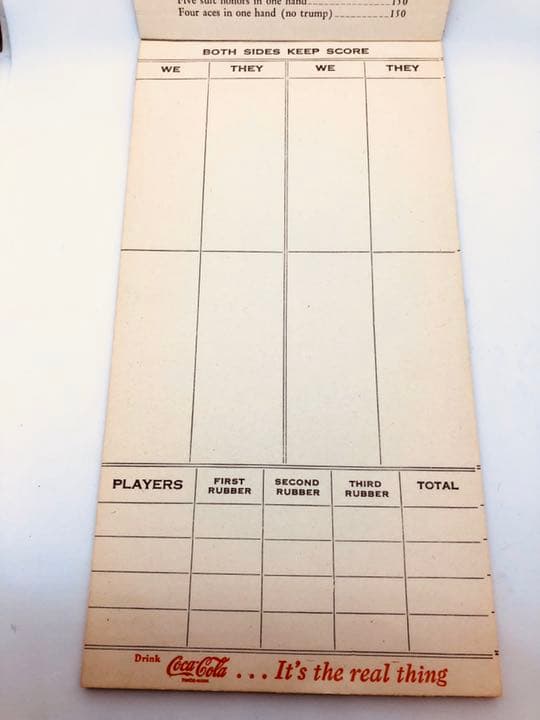 90年前のコカコーラ\"スコアパッドCocaColaデッドストック30sビンテージ