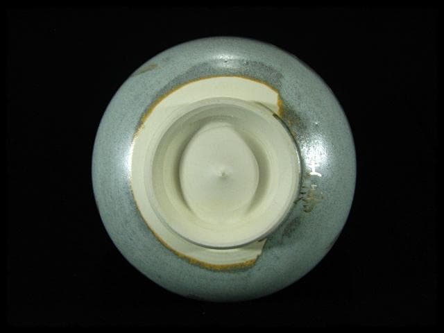 銀彩 呉竹文 茶碗 渋谷 淑 土涛 金亀焼 茶道具 金銀彩 四方桟