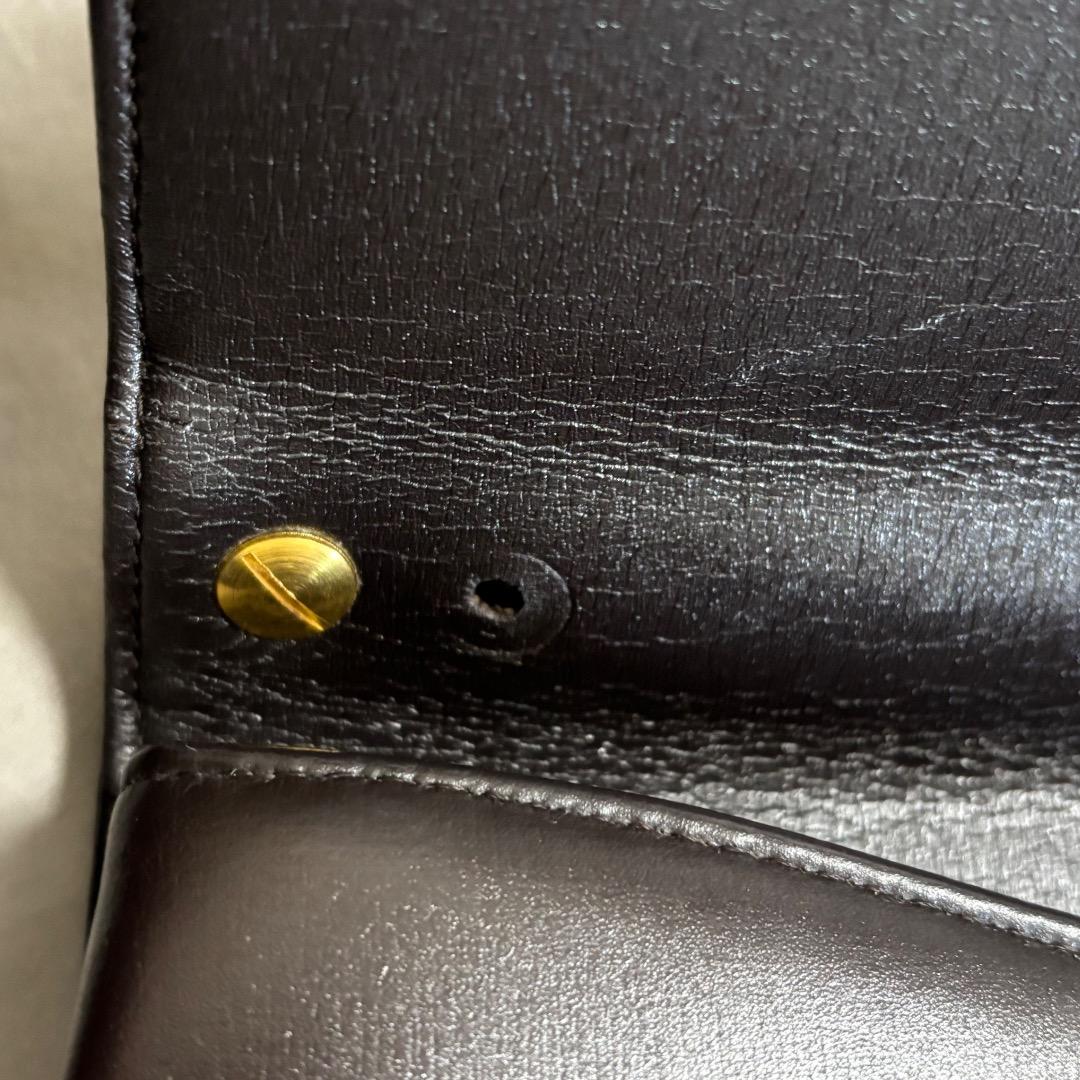 DIor ディオール ダークブラウン レザー ハンドバッグ