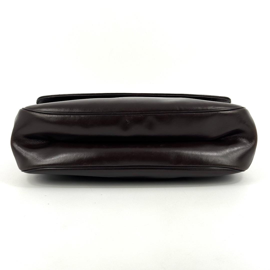 DIor ディオール ダークブラウン レザー ハンドバッグ