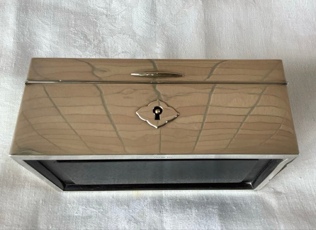 銀製 宝石箱 silver950 鍵付 唐草紋様手彫り 骨董品