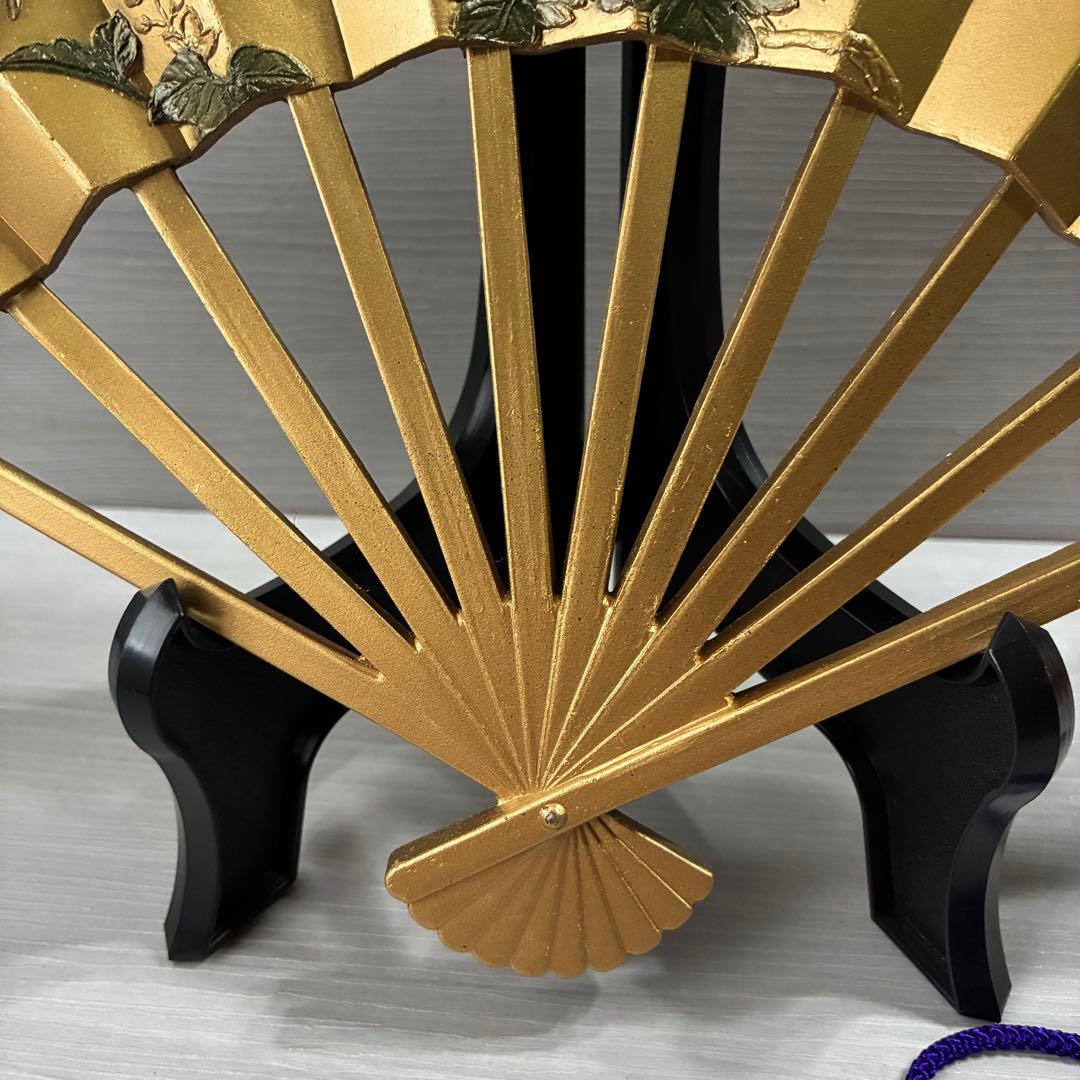 扇面 鳳凰 金属工芸 ヴィンテージ 工芸品 骨董品 飾扇
