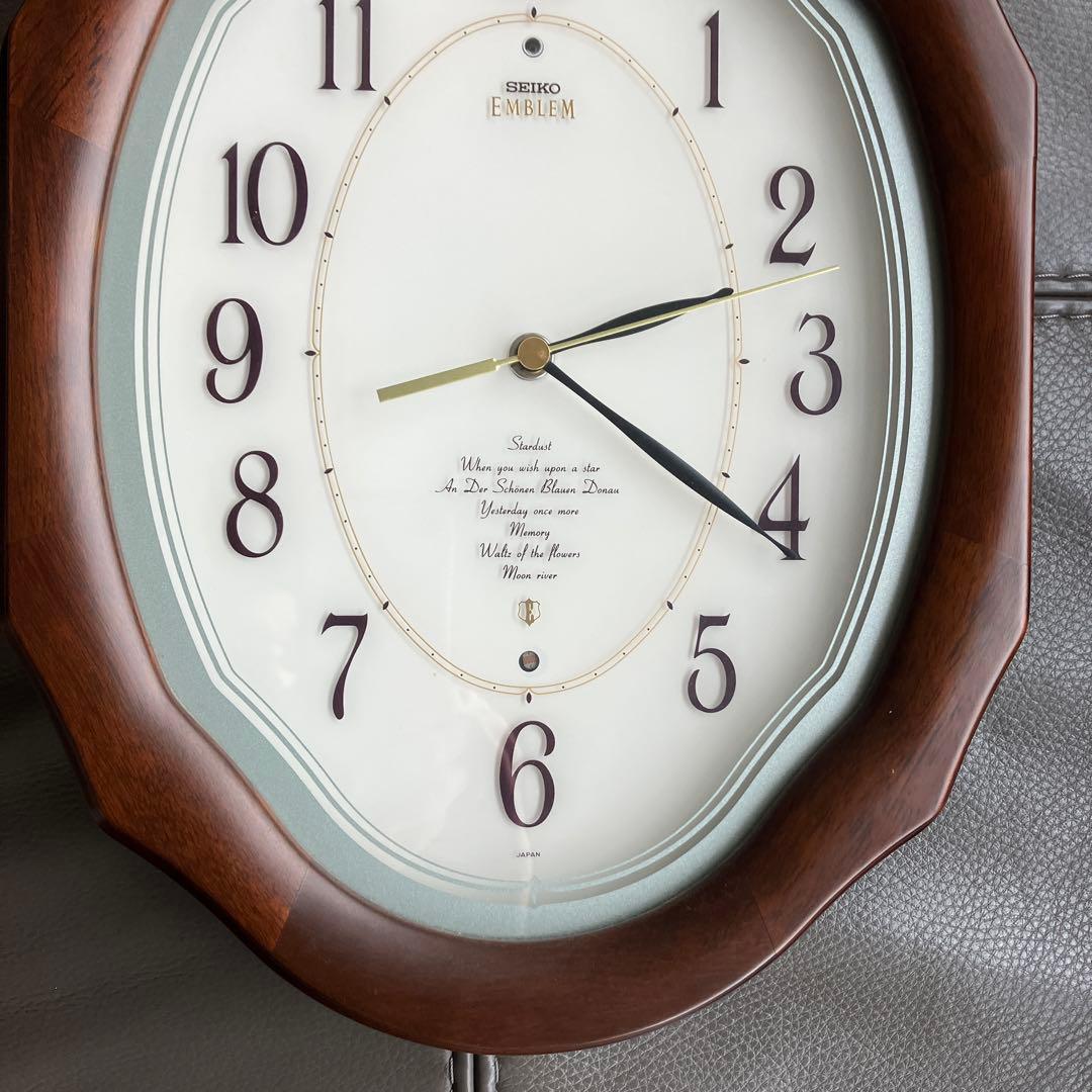 SEIKO＊電波掛け時計・EMBLEM・34×24×6