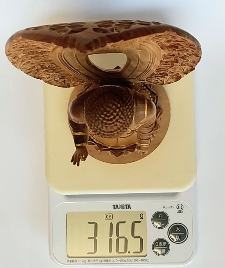 阿弥陀如来立像 5寸 #661 円台座 宝相華唐草 透彫り◇白檀 木彫 仏像