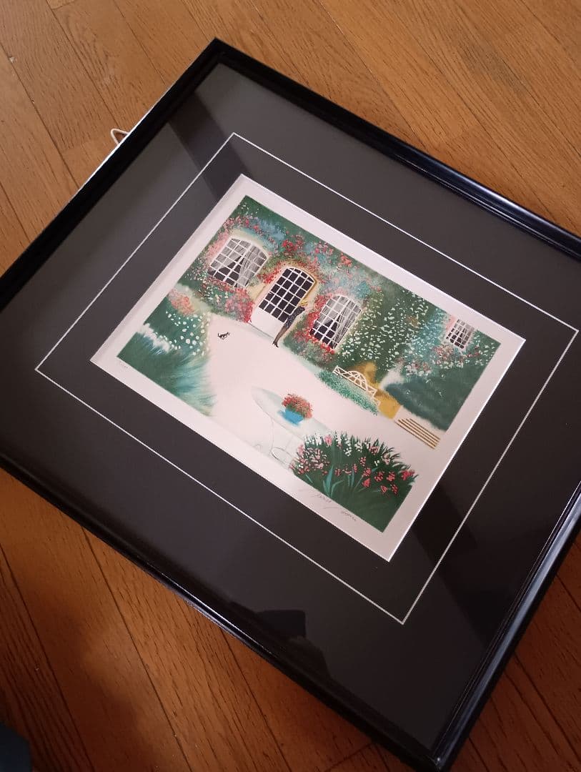 ダニエル・ボネック【花に囲まれた家】限定リトグラフ ＊サイン入り