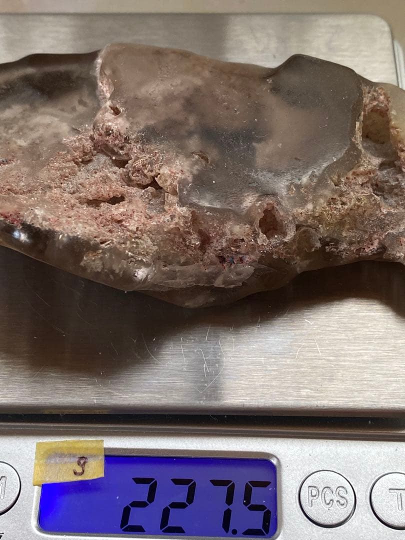 T1034ピンクホワイトガーデンクォーツ原石ルチル針瑪瑙共生ラダー虹