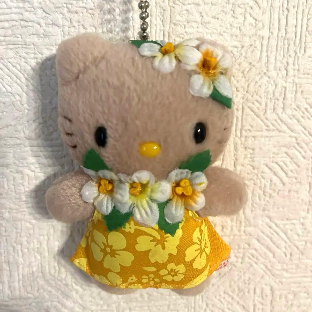 レア‼️プルメリアアロハキティ日焼け ぬいぐるみ マスコット ハイビスカス ハワイ