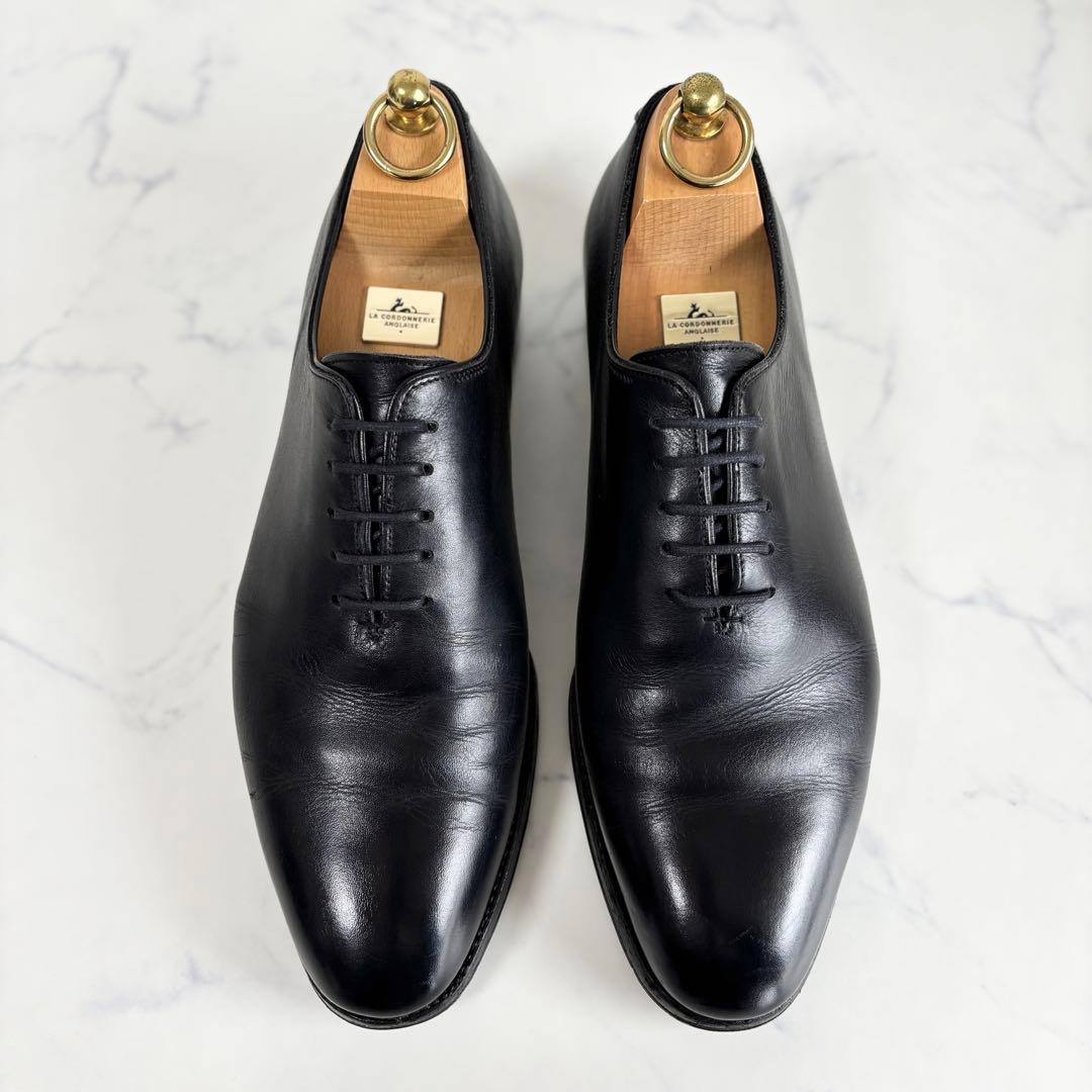 浅草靴誂 7 25.0 ホールカット ドレスシューズ 革靴 日本製 ブラック