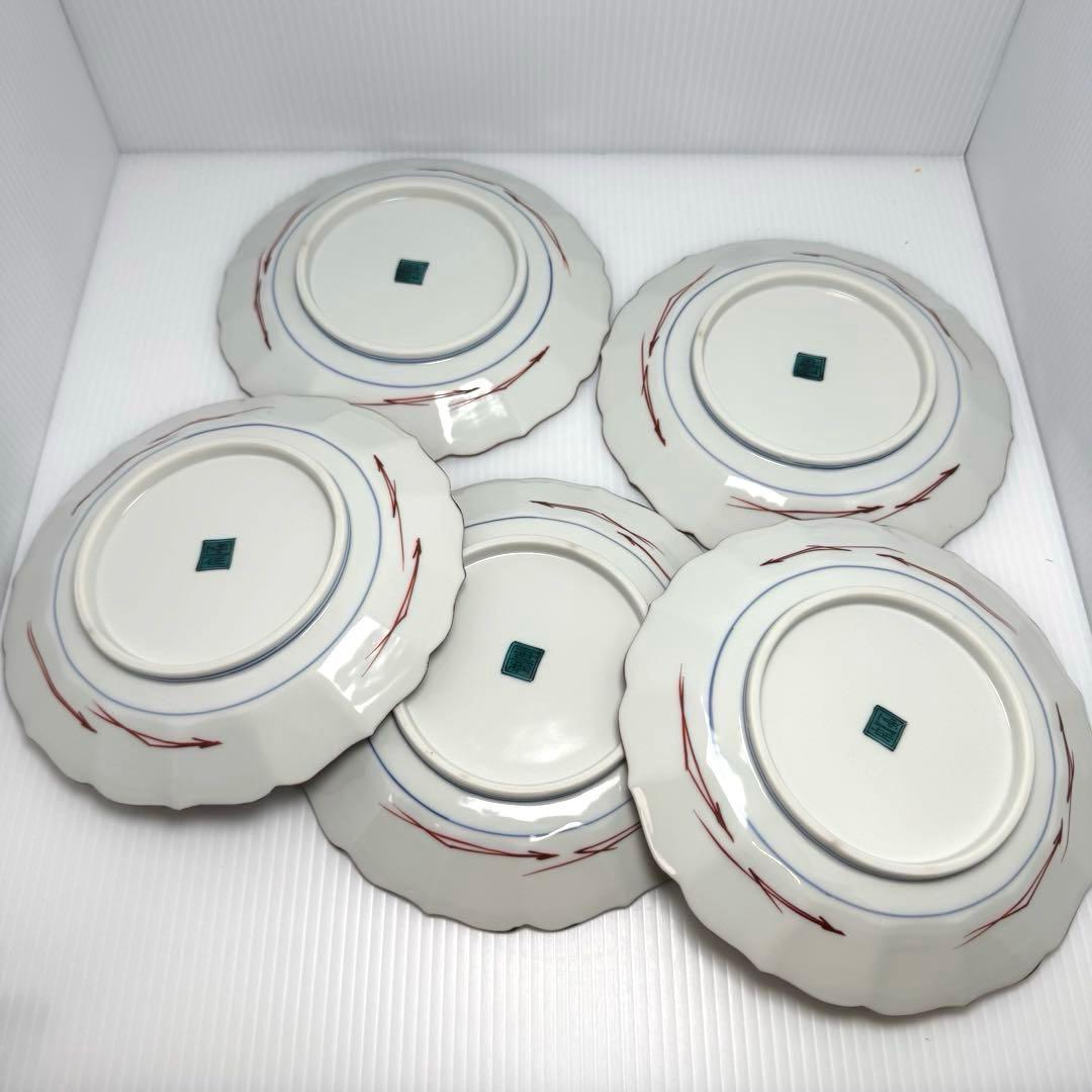 新品 九谷焼 西田伸也 銘々皿 中皿 5枚セット 鳥 花 伝統工芸