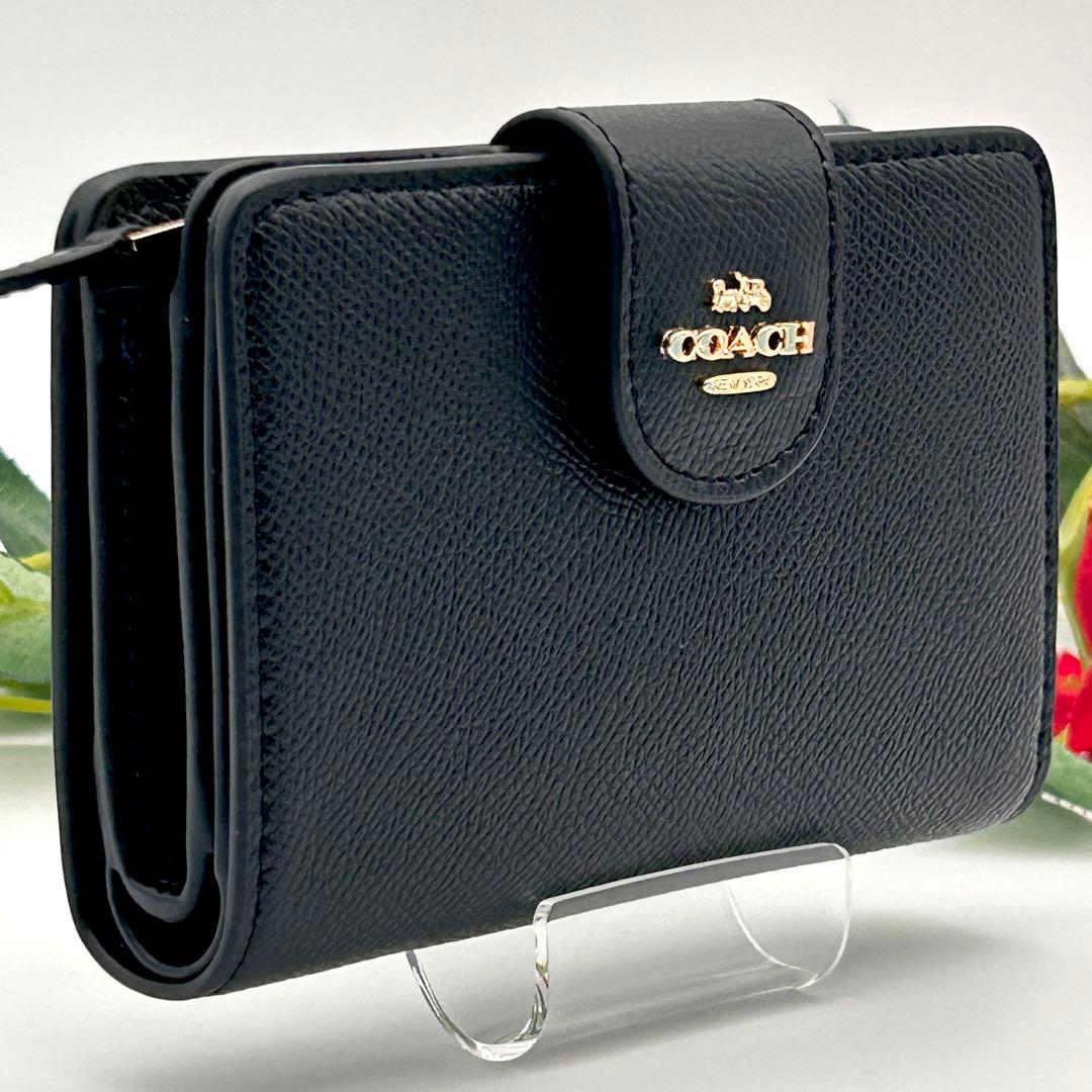 ✨極美品✨ COACH コーチ 二つ折り財布 ブラック レザー COACH（コーチ） 【並行輸入品】コーチ 財布 二つ折り財布 レディース