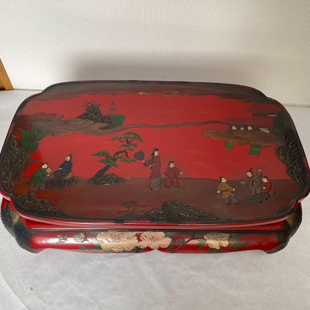 木製錆絵模様台　　　未使用