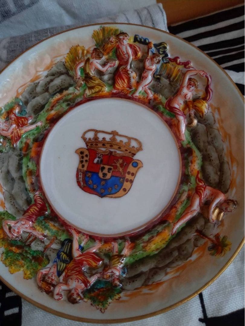 希少 リチャードジノリ カポディモンテ カップ ナポリ 神話 天使