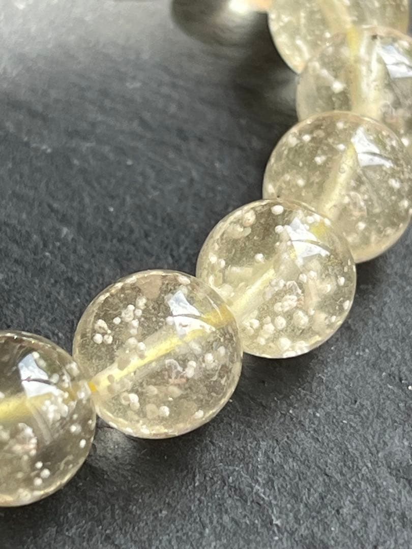 鑑別書付き　リビアングラス　10.4〜10.7㎜　ブレスレット　　№5