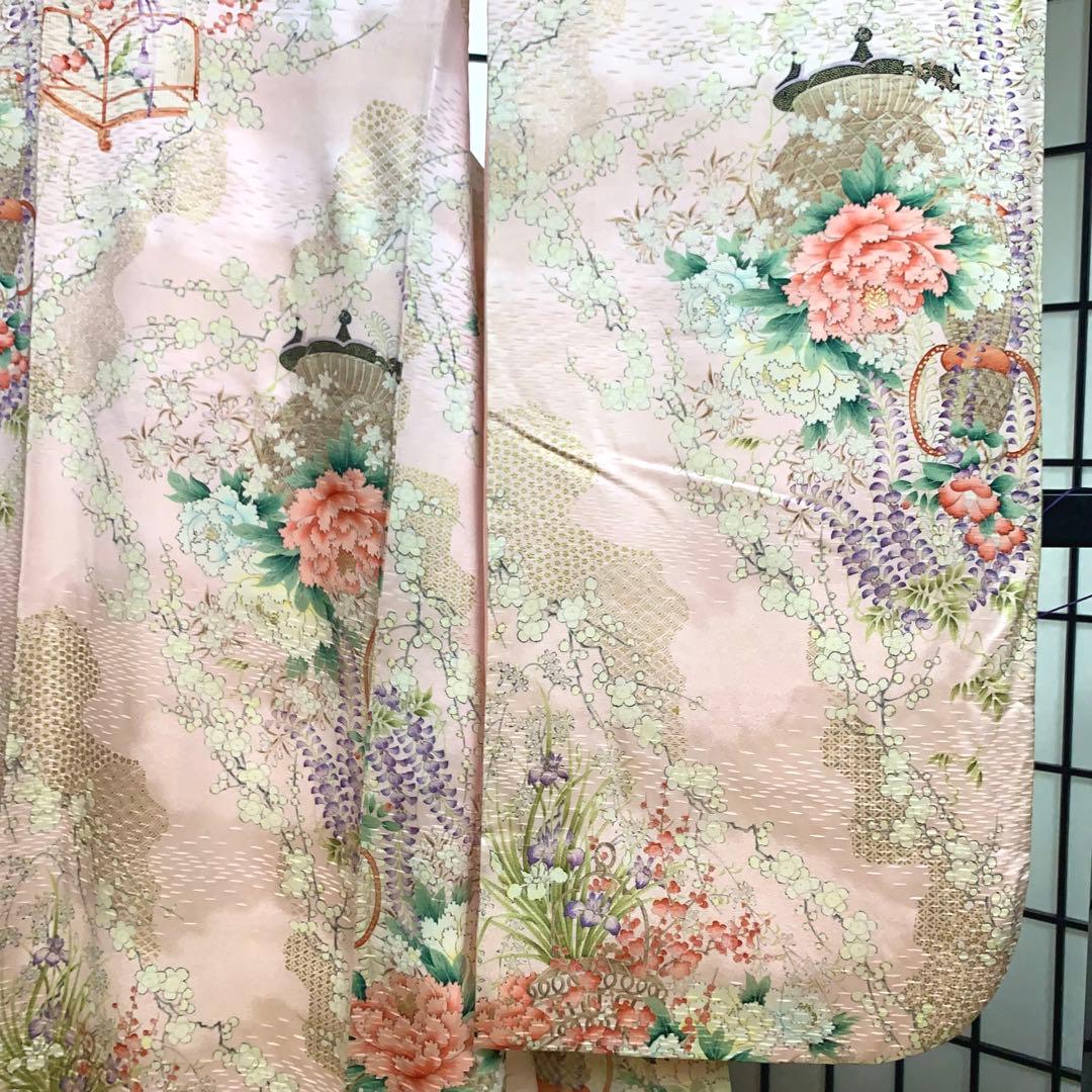 春*野様 【極美品】振袖　６点セット　三越謹製　吉祥文様　藤　花車　身丈167.