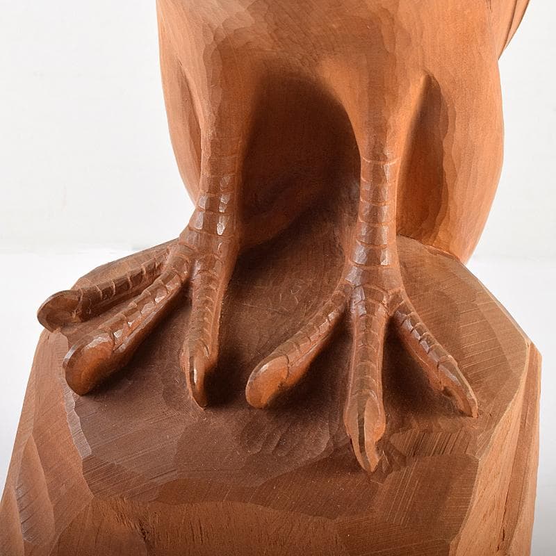 彫刻家 木聴奄 潮田皓哉作 鷹 置物 約4.3㎏ 共箱