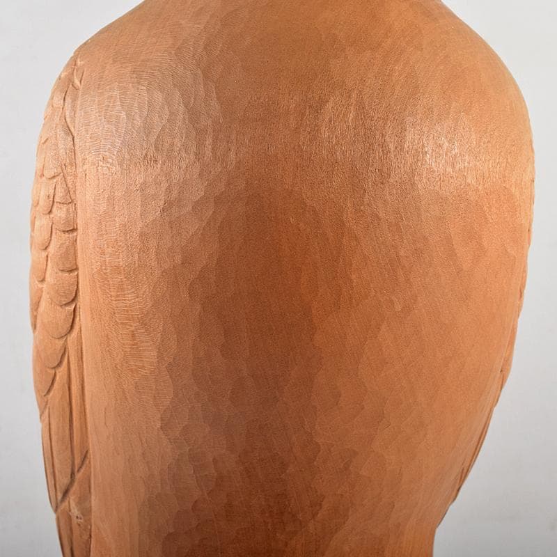 彫刻家 木聴奄 潮田皓哉作 鷹 置物 約4.3㎏ 共箱