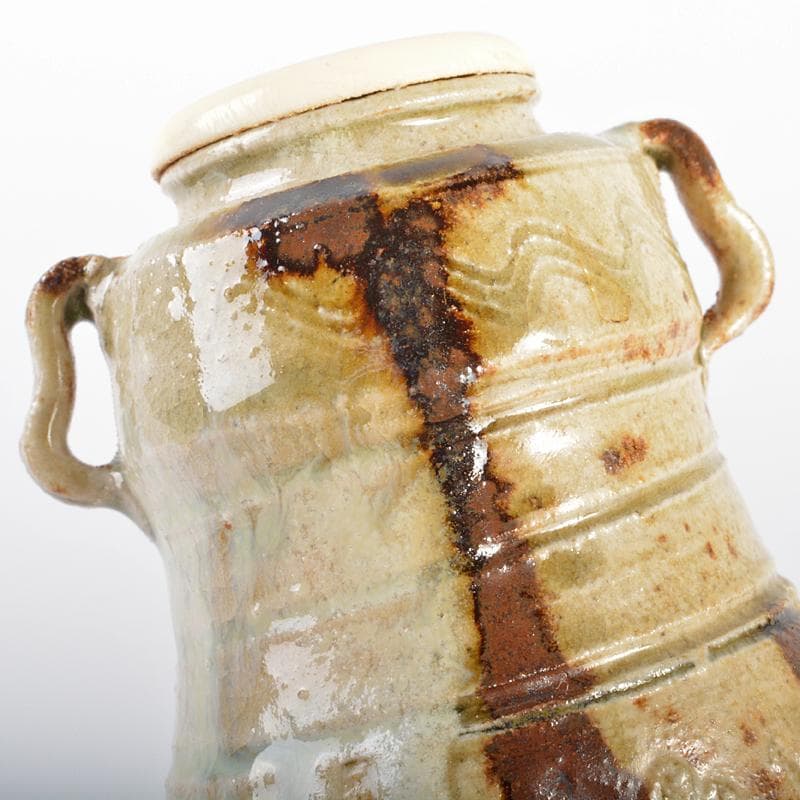 茶道具　加藤弥右衛門作　美濃伊賀　茶入　花兎仕覆付　極め箱　V　R6171