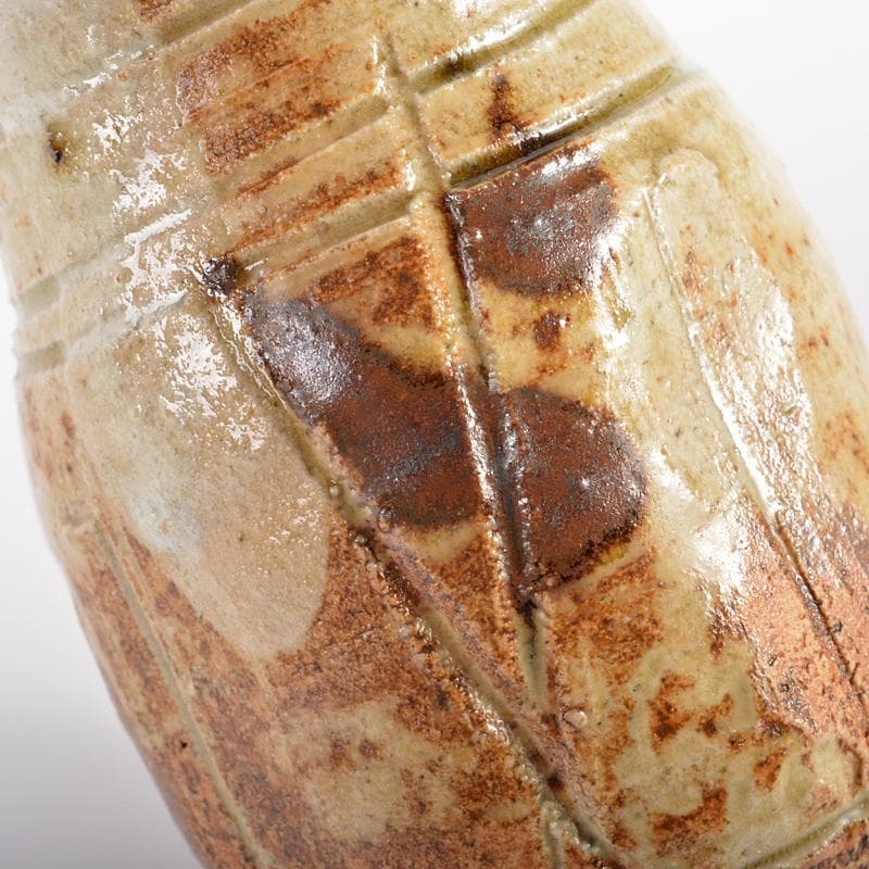 茶道具　加藤弥右衛門作　美濃伊賀　茶入　花兎仕覆付　極め箱　V　R6171