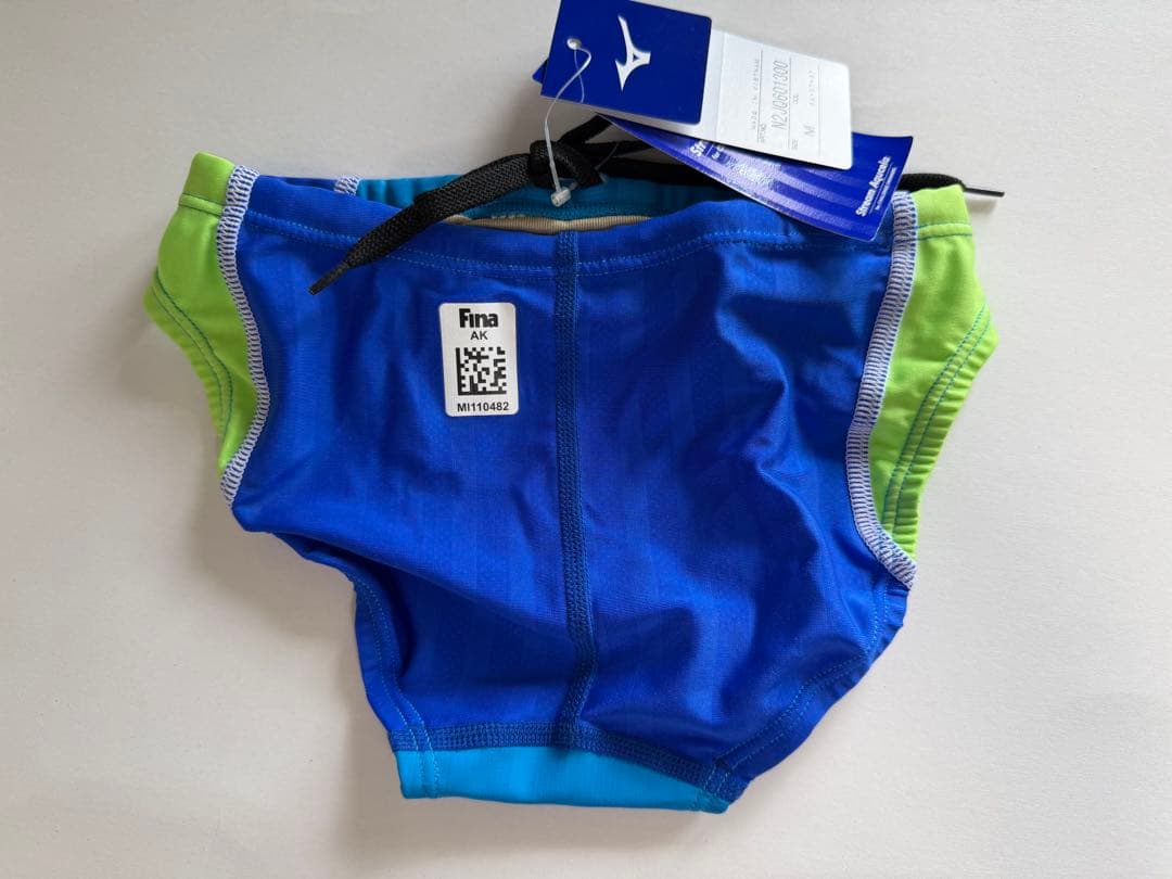 安く 買う 方法ファッション - Mizuno 競パンFina認証 青・緑 Mサイズ