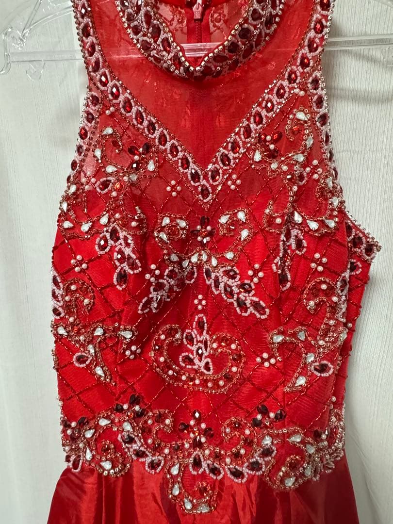 【美品】コンテストドレス/パーティードレス/インポート/マーメイド/レッド、赤