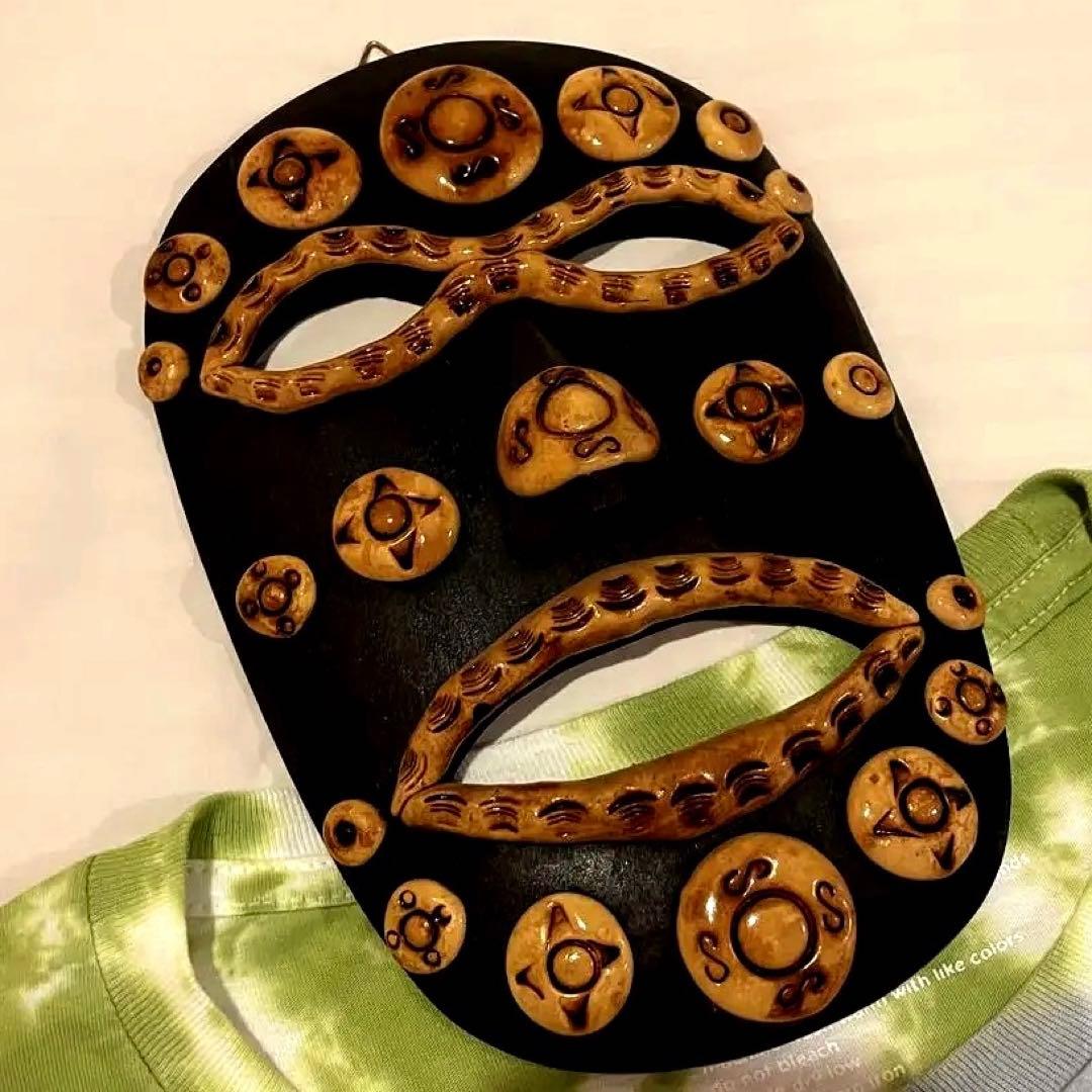 木彫り お面 東南アジア セブ島 お土産 アンティーク 民族 お祭り