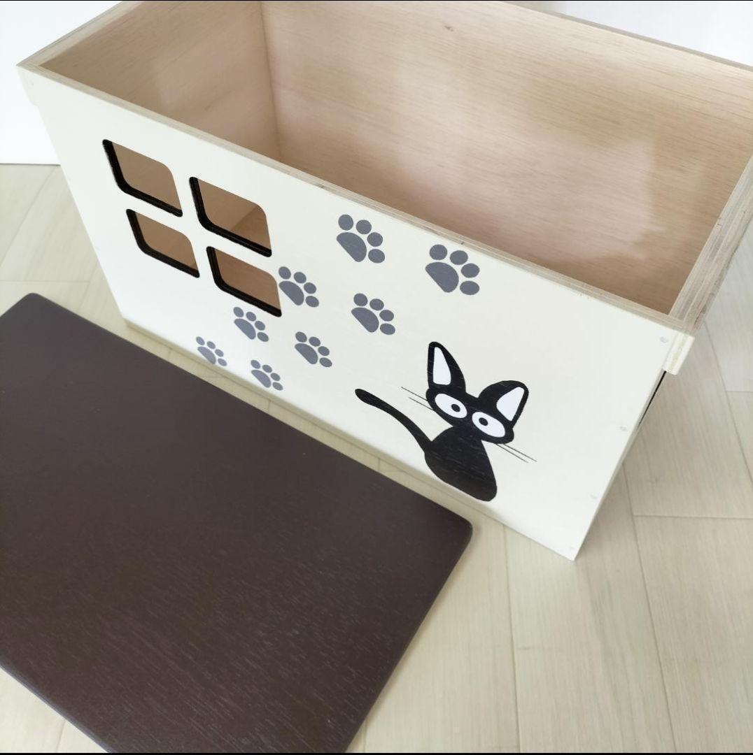 31《キャットハウス》ハンドメイド 猫 小屋 木箱 りんご箱 ペットハウス