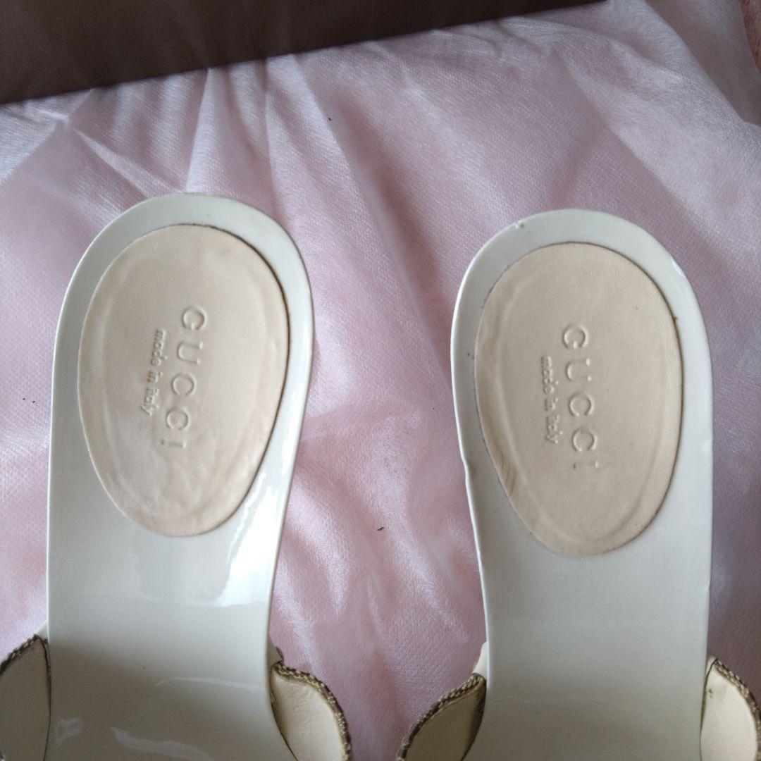 美品✨可愛いデザイン✨GUCCI GGパターン ミュール ベージュ　23センチ