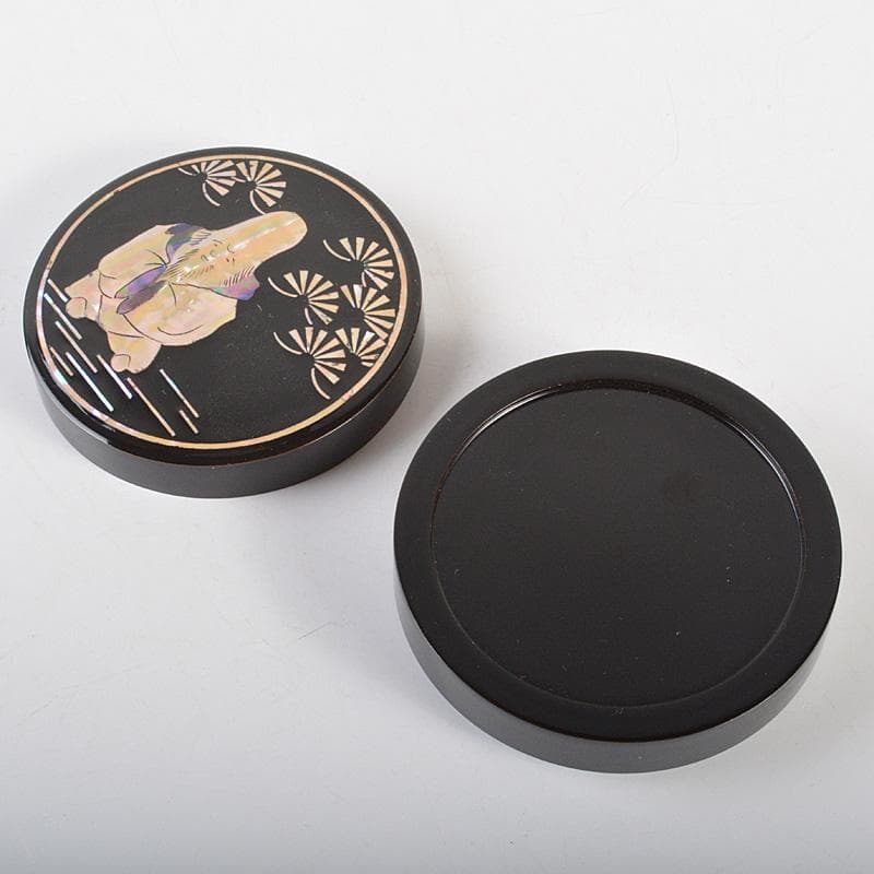 茶道具　清陽造　螺鈿装飾　寿老人貝入　香合　共箱　V　6244