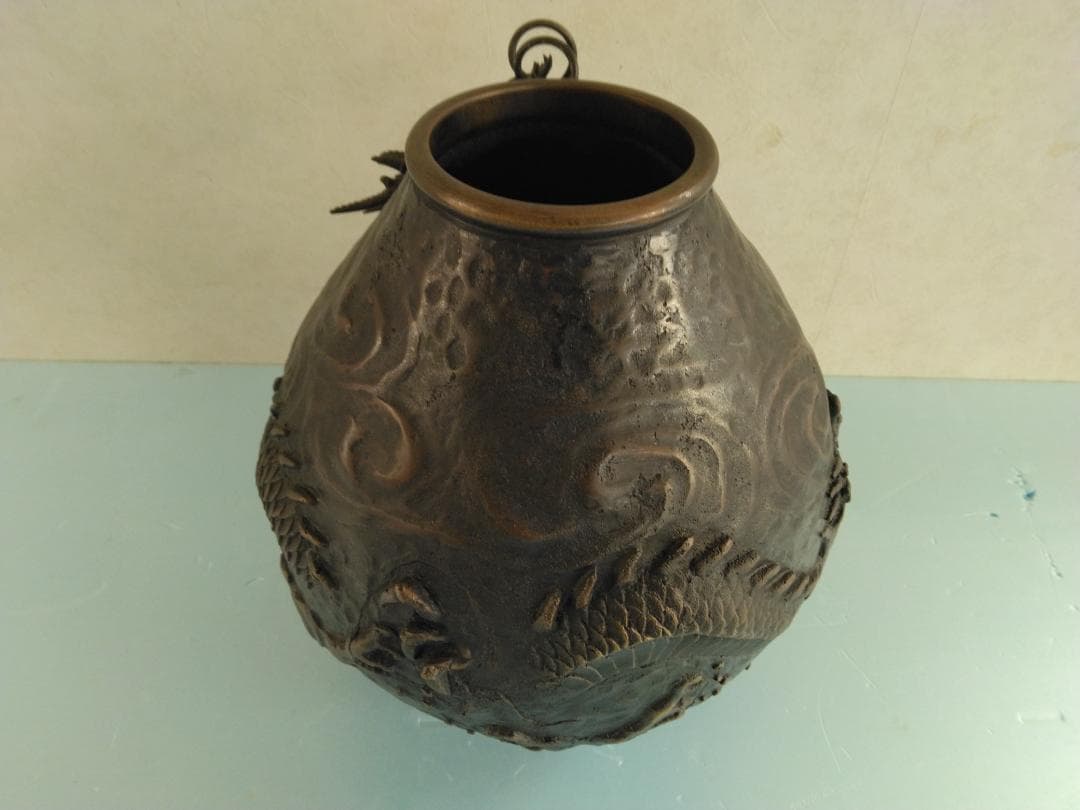 むすび様専用 【花瓶】銅製 米田秀保造作 雲龍