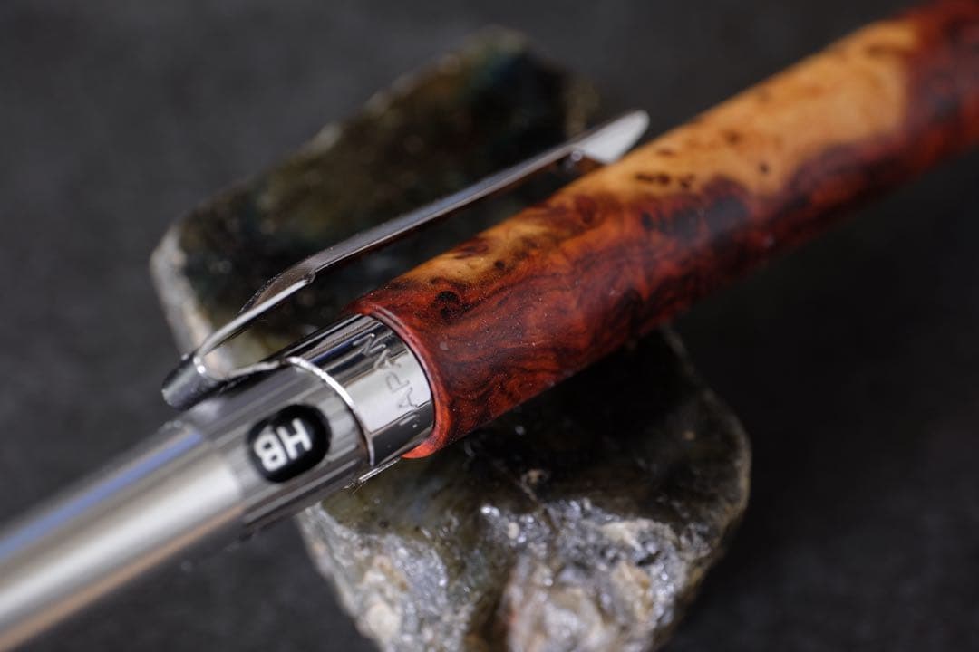 PG5木軸カスタム0213 高村杢工房 製図用シャープペンシル 極上花梨瘤