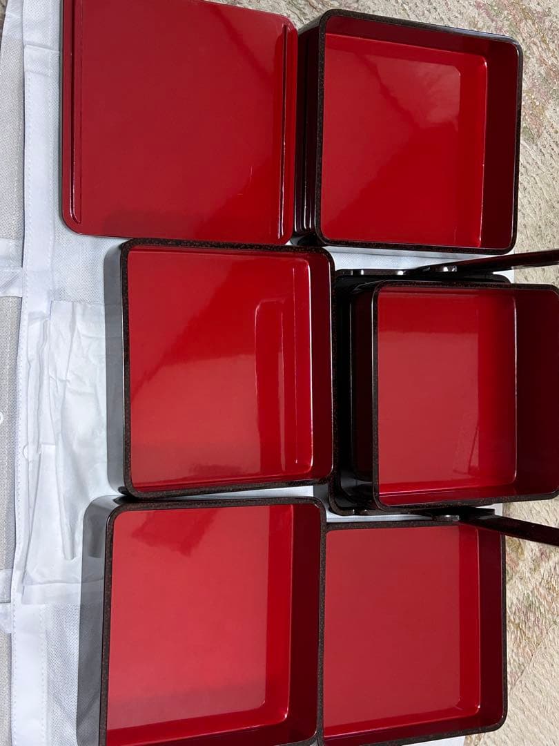 【津軽塗り　七々子塗り　漆器】重箱☀︎弁当☀︎菓子入れ☀︎お盆等10点セット