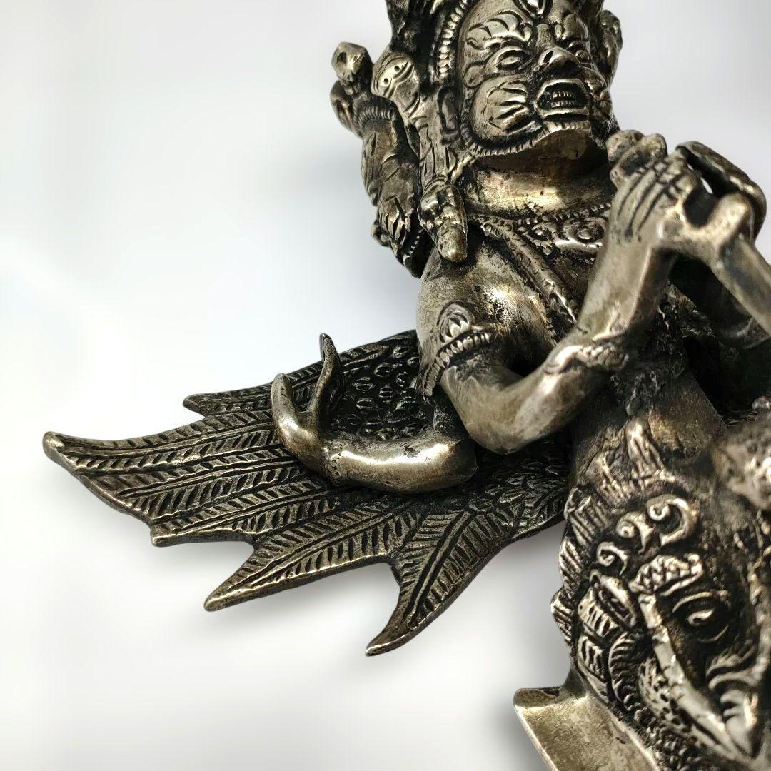 チベット密教法具 マハーカーラ 三面大黒天 プルパ 金剛杭 忿怒尊 真鍮像