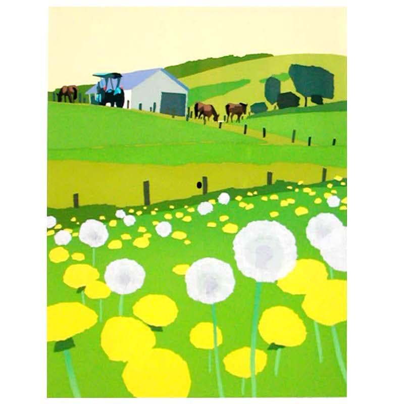 ☆ 藤倉英幸 「 風とタンポポ 」 シルクスクリーン 新品！