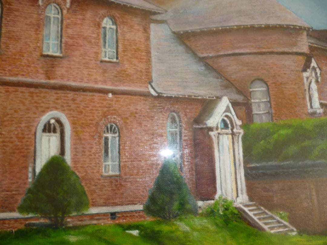 「トラピスチヌ修道院」油絵 原画　肉筆　F10号額付き