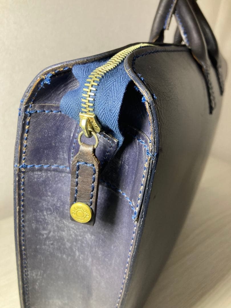 GLEN ライトウェイトブリーフケース ネイビー ブライドルレザー