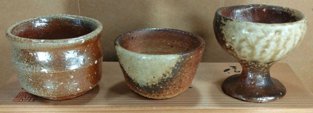 【本物保証】高橋楽斎2セット 信楽ぐい呑揃(三点）徳利ぐい呑(組）全共箱 未使用