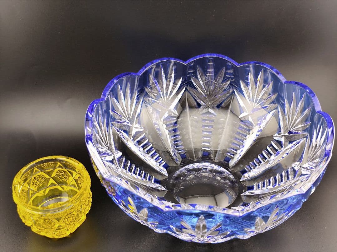 未使用品 希少品☆HOYA ホヤ 最高級 盛鉢 大鉢（切子、江戸