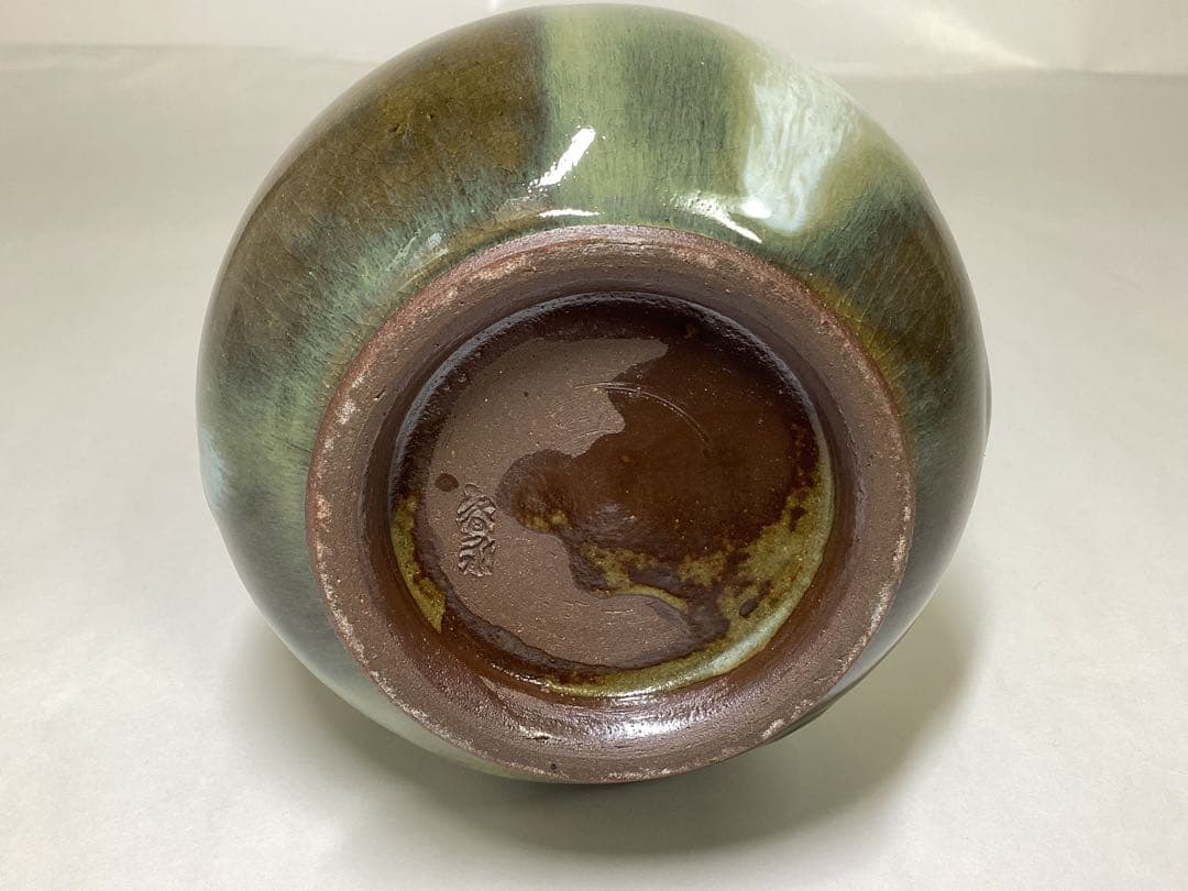 ドイツ ドレスデン風 陶器 花装飾 卵型 花器 金彩 脚付き ヴィンテージ