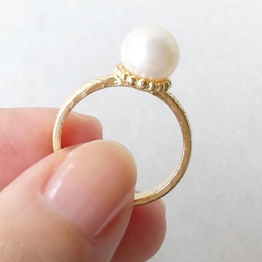 ☆新品☆ 淡水 パール リング K10 10K 11号 a cote アコテ