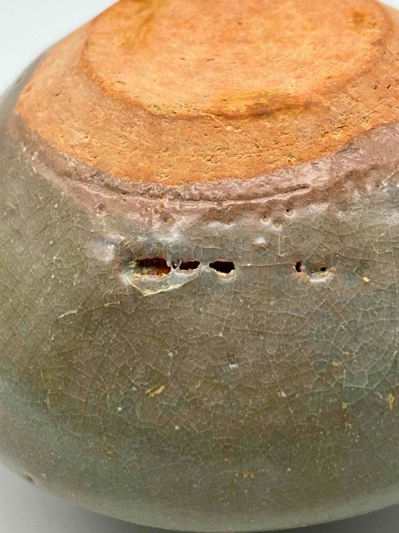 元時代 青磁 龍泉窯小壺 茶入 茶道具 水指 酒器 唐物 古物(