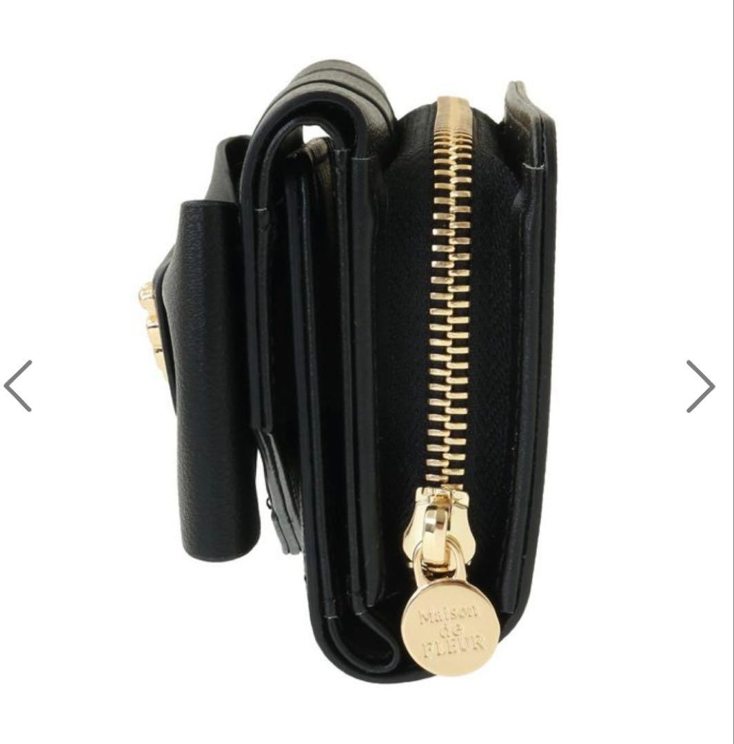 【✧︎新品未使用】Maison de FLEURベルトリボンミニウォレットBK
