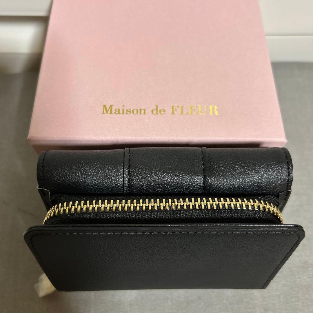 【✧︎新品未使用】Maison de FLEURベルトリボンミニウォレットBK