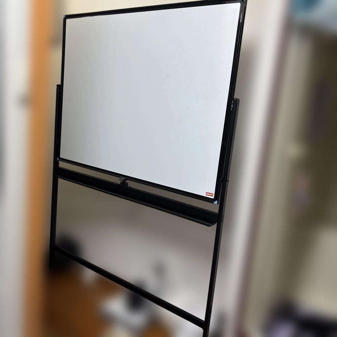 幅1200×高さ900mm ホワイトボード キャスター付き SKK ホワイトボード 1200×900 脚付き 両面 回転式 スチール キャスター