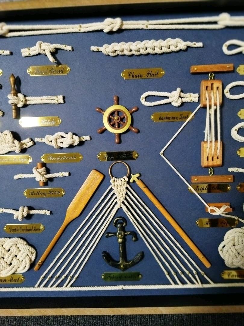 ロープノット額入りアンティーク調のロープワーク