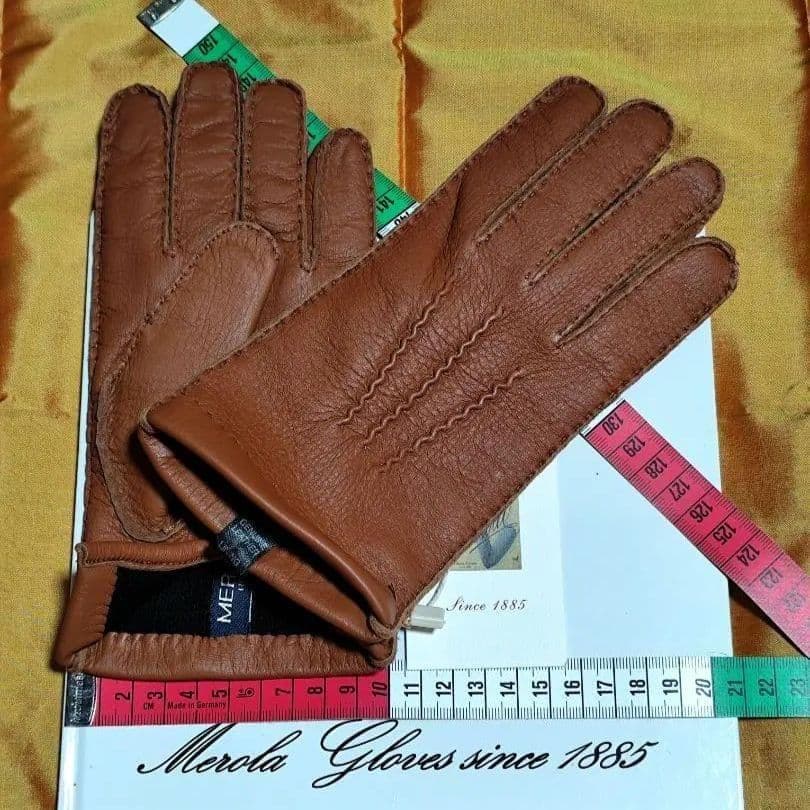 今季 メローラ ディアサドル＊コルク カシミア黒 革手袋 グローブ MEROLA md-010-c.jpg