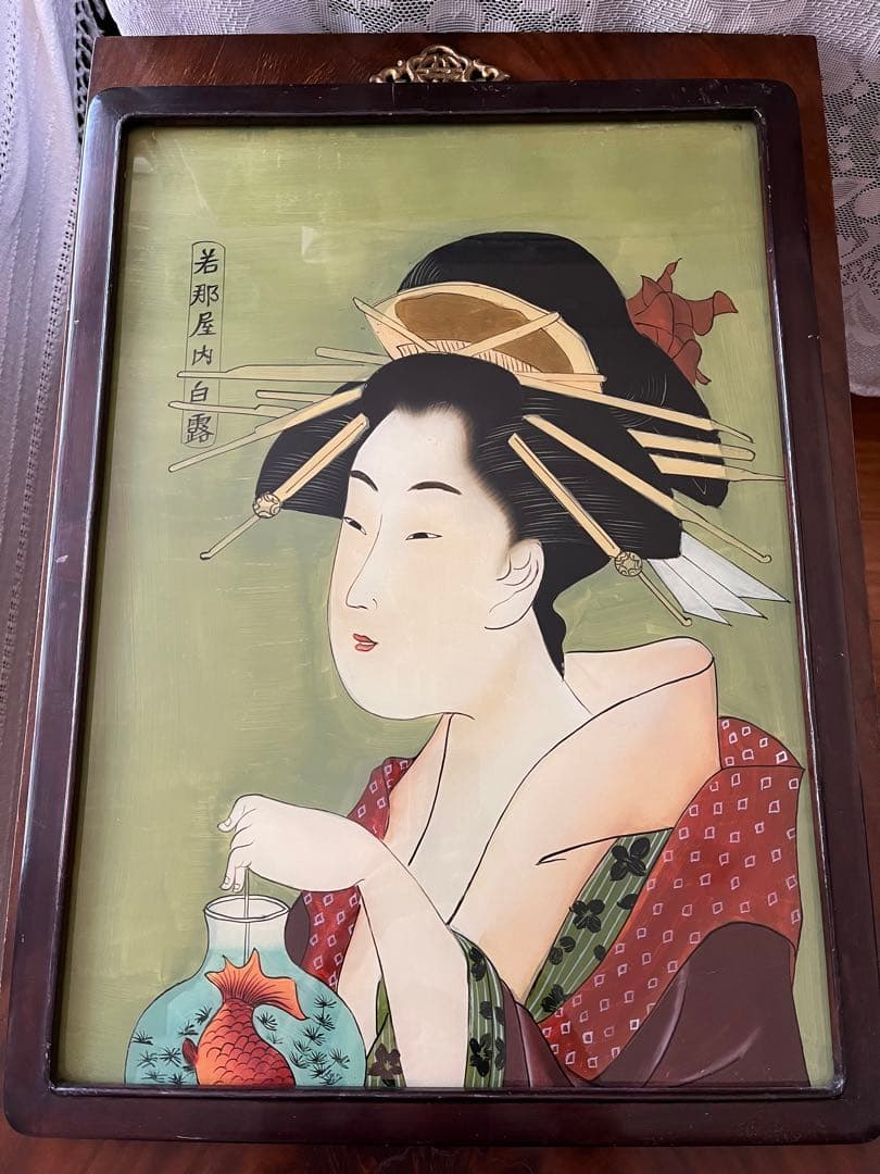 ガラス絵 硝子絵 浮世絵 錦絵 美人大首絵 葛飾北斎 喜多川歌麿 - メルカリ