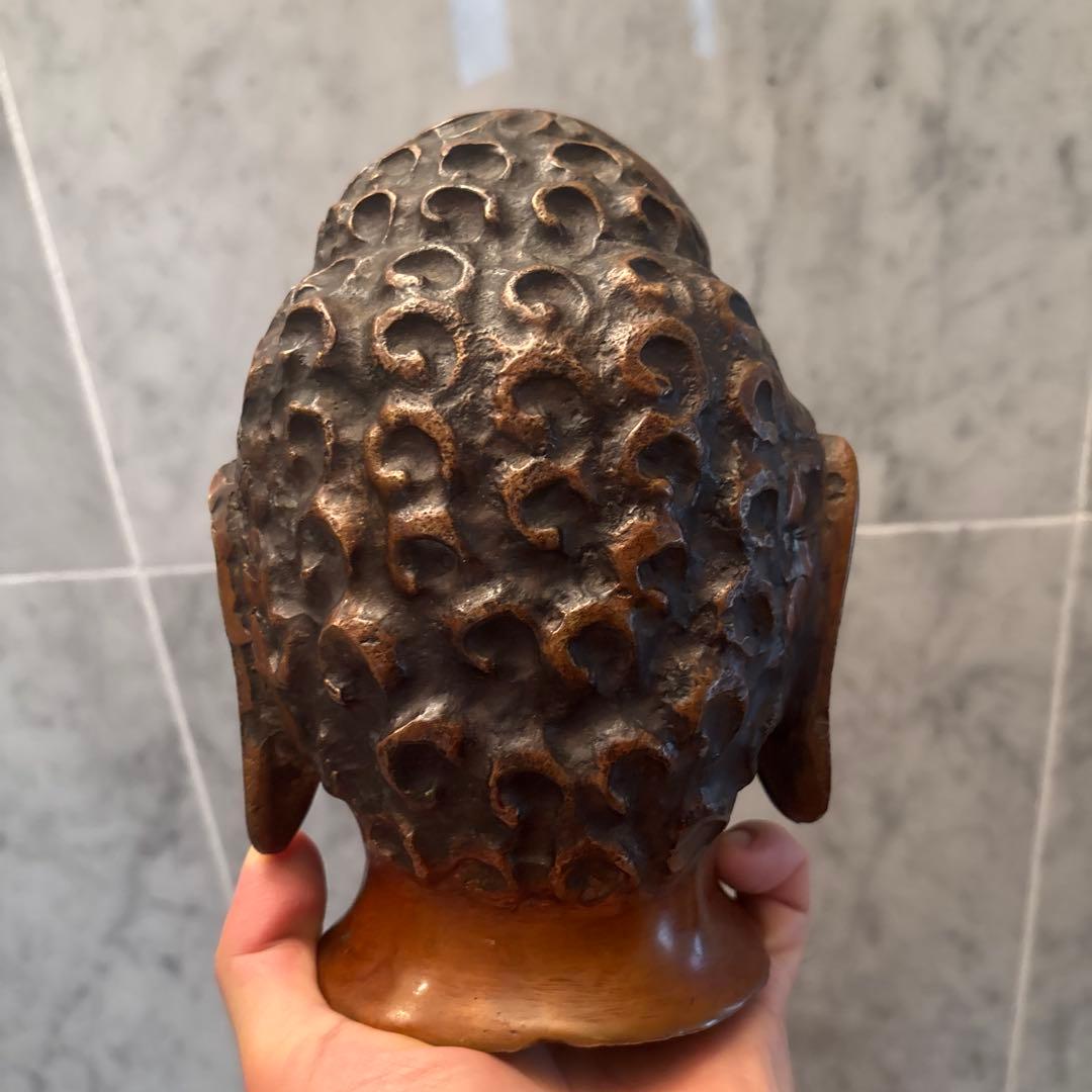 チベットアンティーク平和的なお顔で全てを見通すような瞳の仏頭