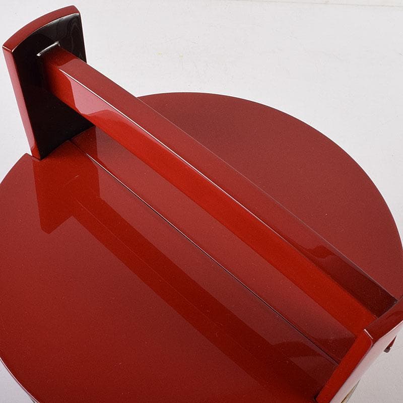 輪島塗　浜木松峰　朱塗銀タガ　手桶水指　堀内宗完(兼中斎)極め箱　VR8538H